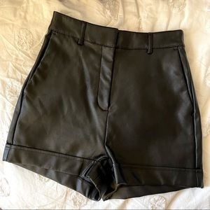 Express Vegan Leather Super High Rise Shortie